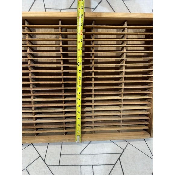 Multi Compartment Storage Shelf Organizer Cassette Tape 100 slots Natural Wood - Picture 11 of 11